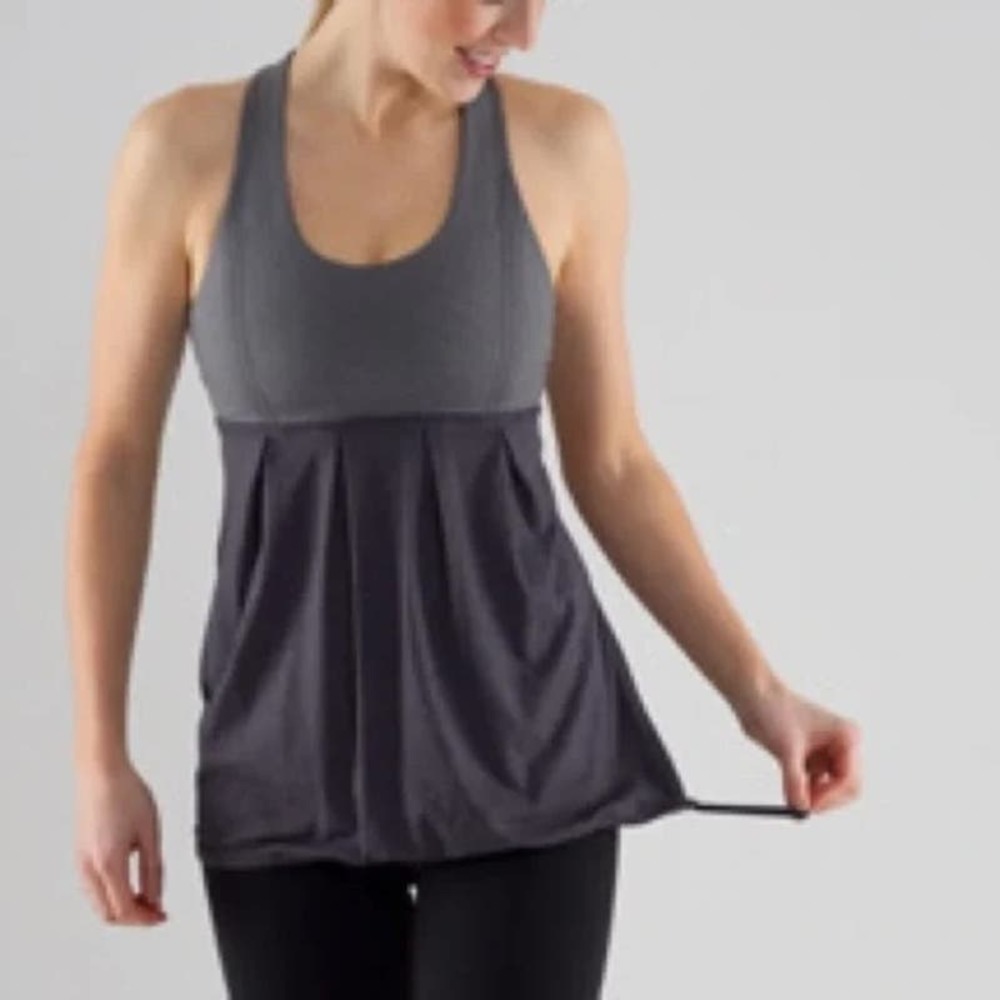 Lululemon Power Dance Tank Top Racerback Workout Black Gray 6